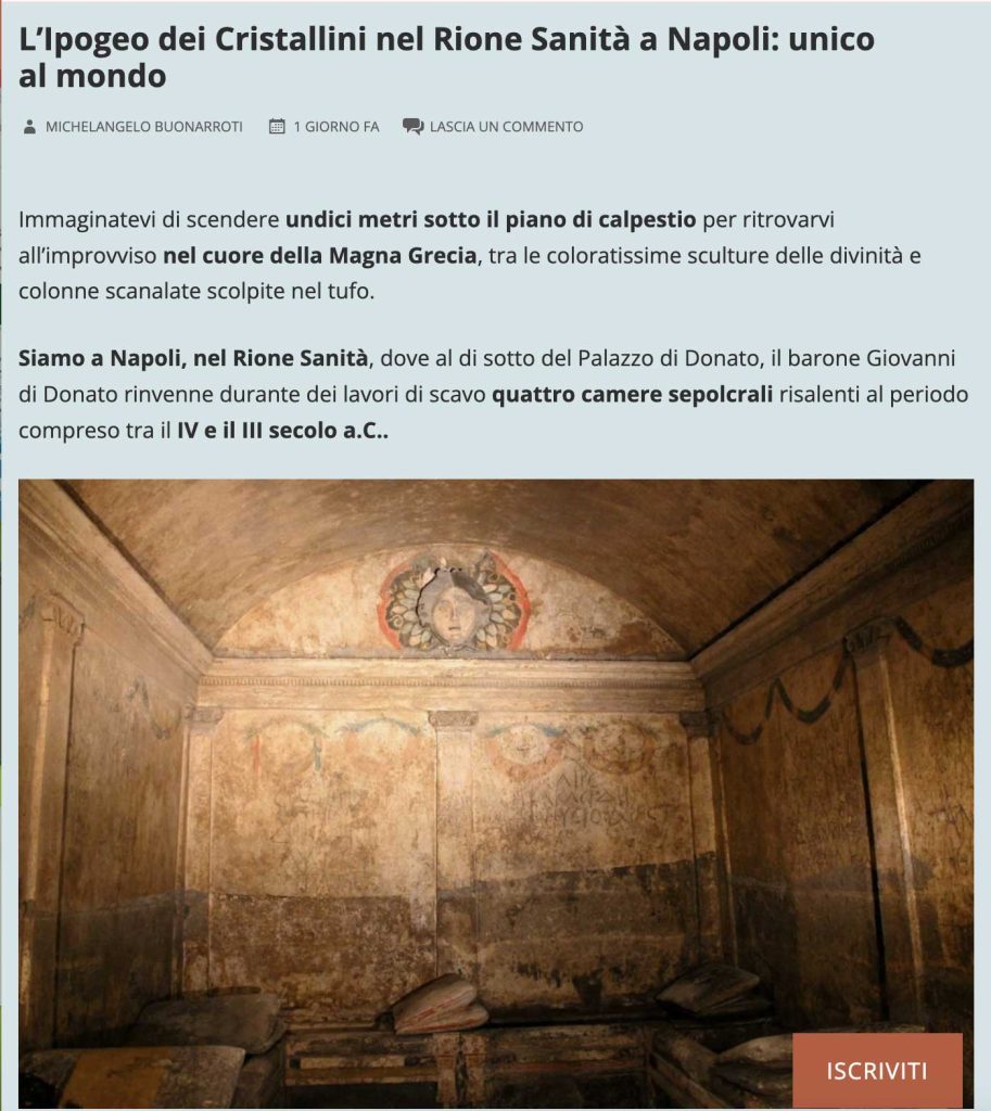 michelangelo e tornato ipogeo dei cristallini